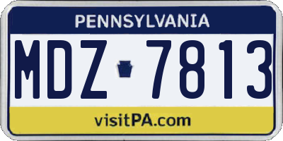 PA license plate MDZ7813