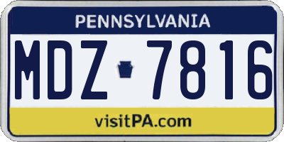 PA license plate MDZ7816