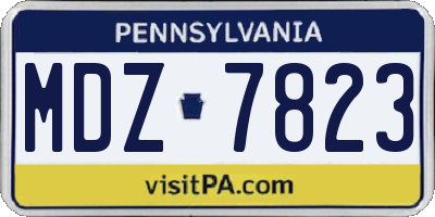 PA license plate MDZ7823