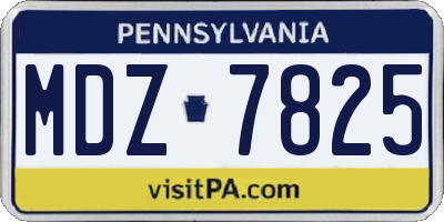 PA license plate MDZ7825