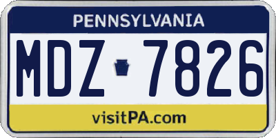 PA license plate MDZ7826