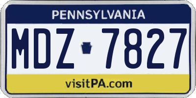 PA license plate MDZ7827