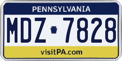 PA license plate MDZ7828
