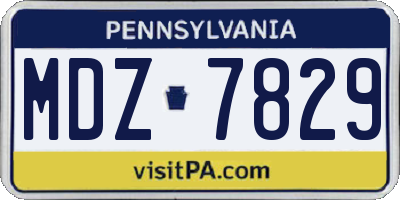 PA license plate MDZ7829