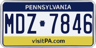 PA license plate MDZ7846