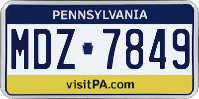 PA license plate MDZ7849