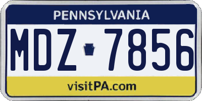 PA license plate MDZ7856