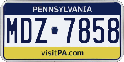PA license plate MDZ7858