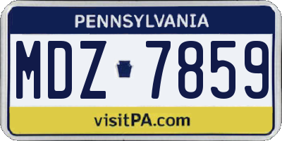PA license plate MDZ7859