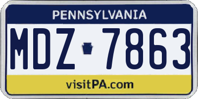 PA license plate MDZ7863