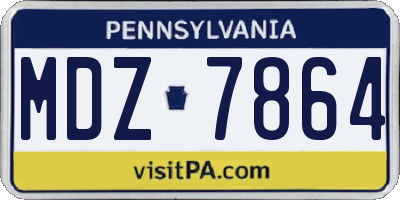 PA license plate MDZ7864