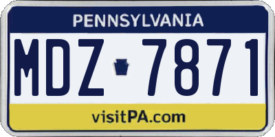 PA license plate MDZ7871