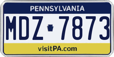 PA license plate MDZ7873