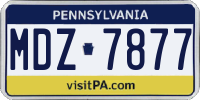 PA license plate MDZ7877