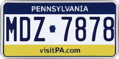 PA license plate MDZ7878