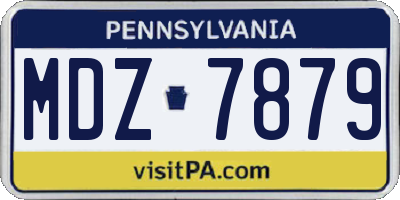 PA license plate MDZ7879