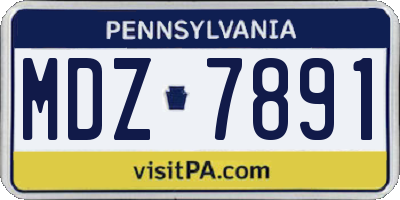 PA license plate MDZ7891