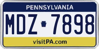 PA license plate MDZ7898