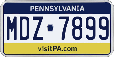 PA license plate MDZ7899