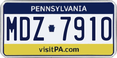 PA license plate MDZ7910