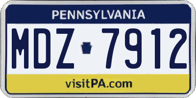 PA license plate MDZ7912