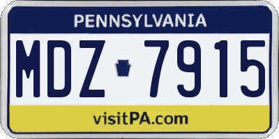 PA license plate MDZ7915
