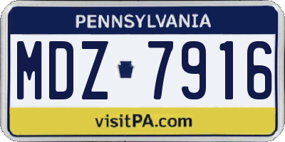 PA license plate MDZ7916