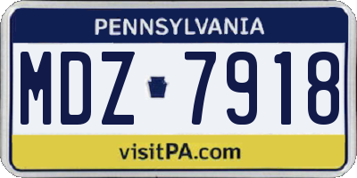 PA license plate MDZ7918