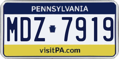 PA license plate MDZ7919