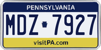 PA license plate MDZ7927