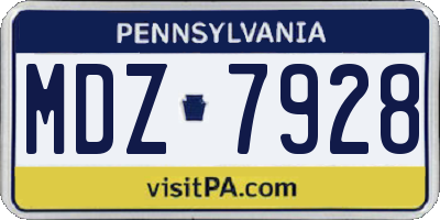 PA license plate MDZ7928