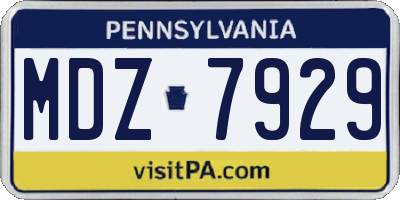 PA license plate MDZ7929