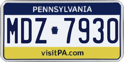 PA license plate MDZ7930