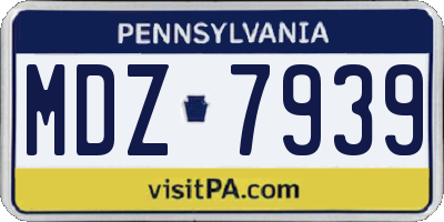 PA license plate MDZ7939