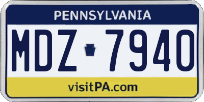 PA license plate MDZ7940