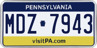 PA license plate MDZ7943