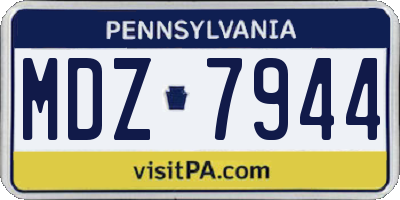 PA license plate MDZ7944