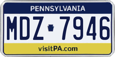 PA license plate MDZ7946