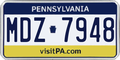 PA license plate MDZ7948