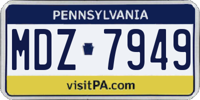 PA license plate MDZ7949