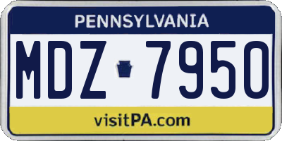 PA license plate MDZ7950
