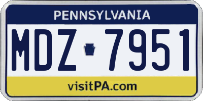 PA license plate MDZ7951