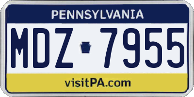 PA license plate MDZ7955