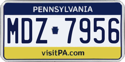 PA license plate MDZ7956