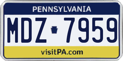 PA license plate MDZ7959