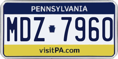 PA license plate MDZ7960