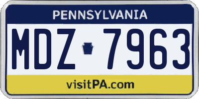 PA license plate MDZ7963