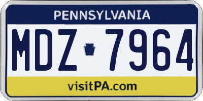 PA license plate MDZ7964