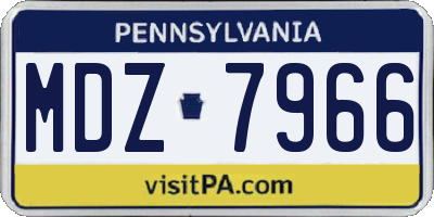 PA license plate MDZ7966