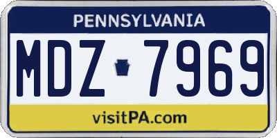 PA license plate MDZ7969